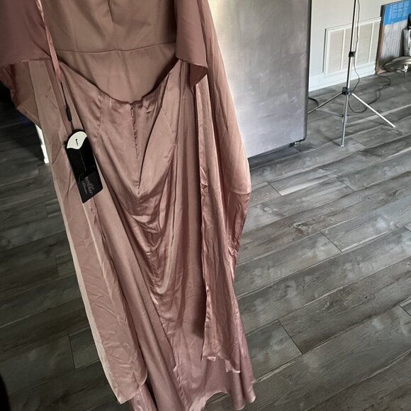 NWT Cinderella Divine 7487 Satin Prom Dress Pink Size 8 - Picture 7 of 8